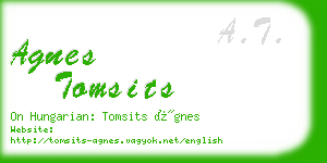 agnes tomsits business card